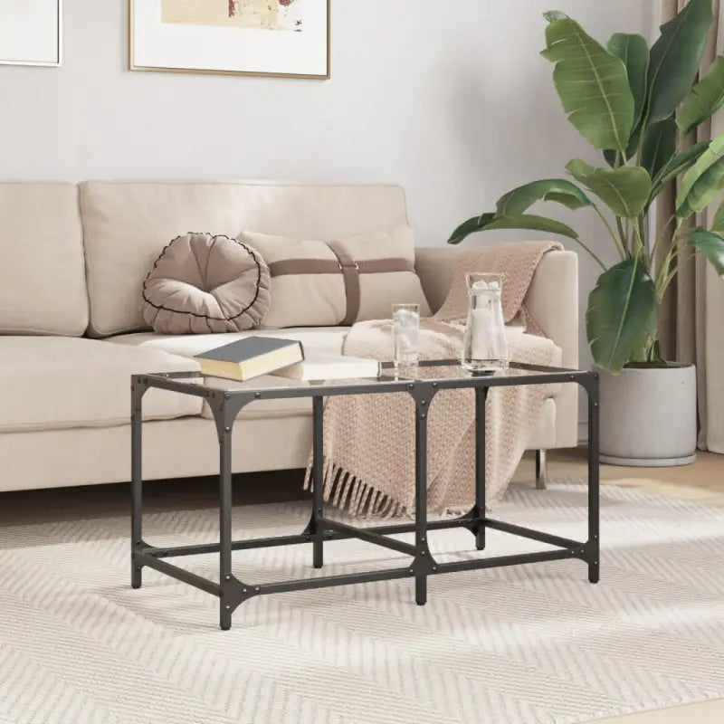Salontafel met glazen blad voor een elegante woonkamer uitstraling - Salontafels