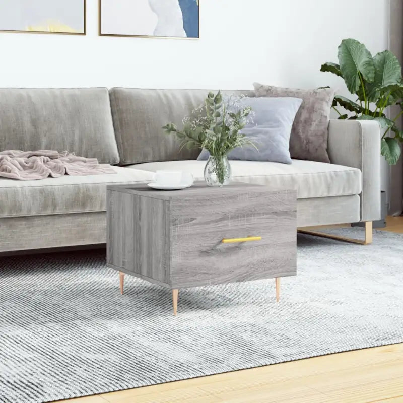Salontafel met grijs Sonoma Eiken en ijzeren poten voor elegante woonkamer - Grijs sonoma / 1 - Salontafels
