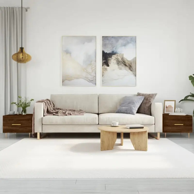 Salontafel met grijs Sonoma Eiken en ijzeren poten voor elegante woonkamer - bruin eikenkleur / 2 - Salontafels