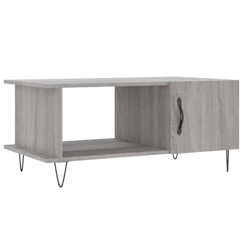 Salontafel met ijzeren poten en bewerkt hout in grijs sonoma - Salontafels