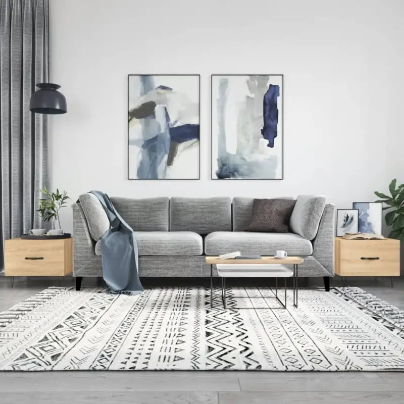 Salontafel met ijzeren poten en bewerkt hout voor een elegante woonkamer - Sonoma eiken / 2 - Salontafels