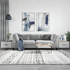 Salontafel met ijzeren poten en bewerkt hout voor een elegante woonkamer - Betongrijs / 2 - Salontafels