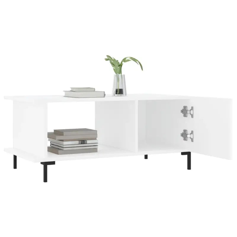 Salontafel met ijzeren poten en bewerkt hout voor elegante woonkamer - Salontafels