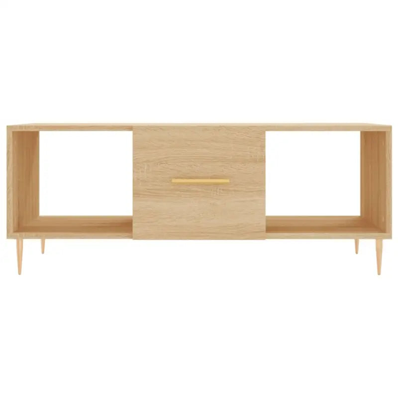Salontafel met ijzeren poten en bewerkt hout voor elegante woonkamer - Salontafels