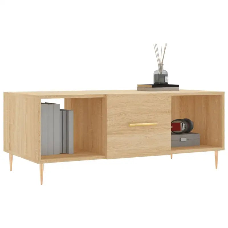 Salontafel met ijzeren poten en bewerkt hout voor elegante woonkamer - Salontafels