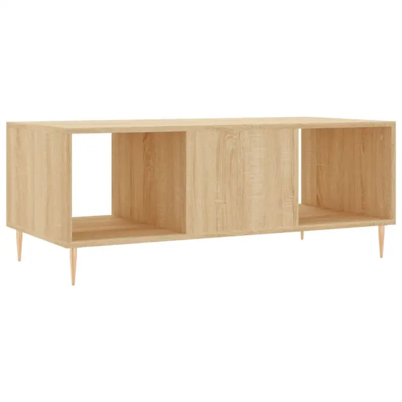 Salontafel met ijzeren poten en bewerkt hout voor elegante woonkamer - Salontafels