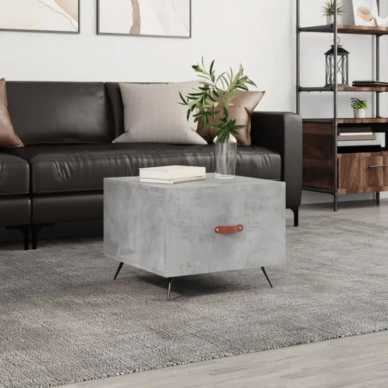 Salontafel met ijzeren poten en hoogglans wit bewerkt hout - Betongrijs / 1 - Salontafels