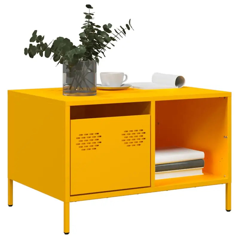 Salontafel met koudgewalst staal en verstelbare schroefpoten - Geel / 1 - Salontafels