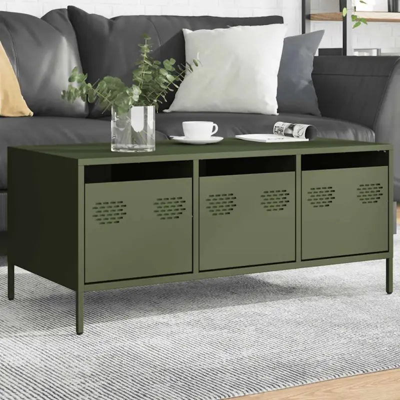 Salontafel met koudgewalst staal en verstelbare schroefpoten - Groen / 1 - Salontafels