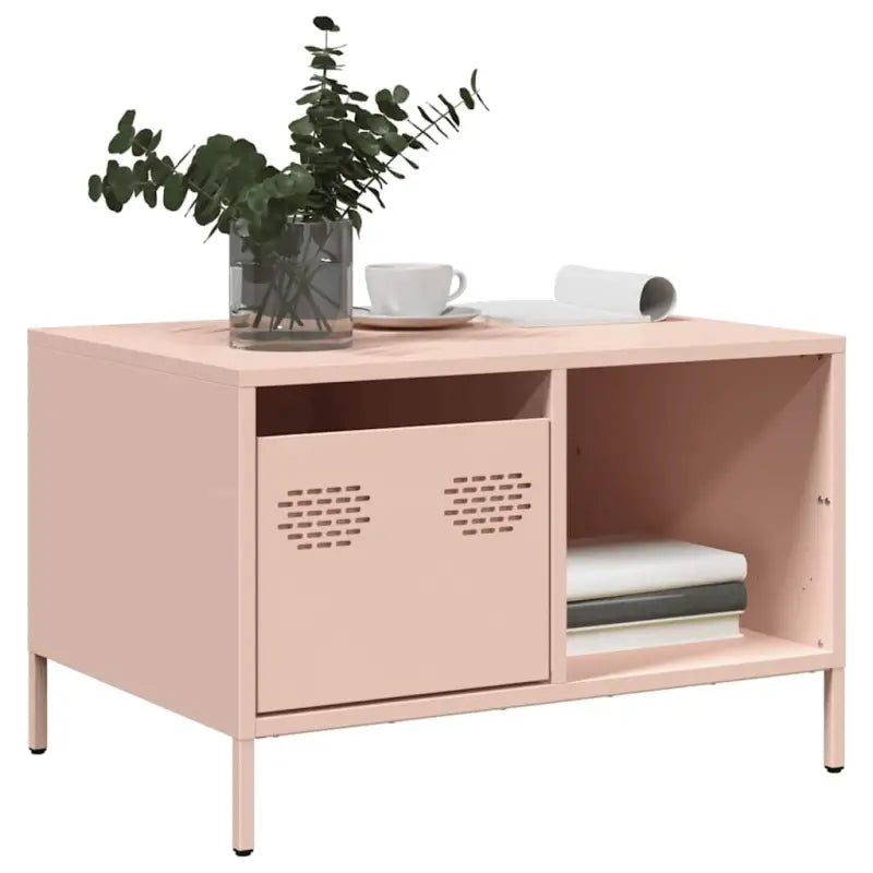 Salontafel met koudgewalst staal en verstelbare schroefpoten - Roze / 1 - Salontafels
