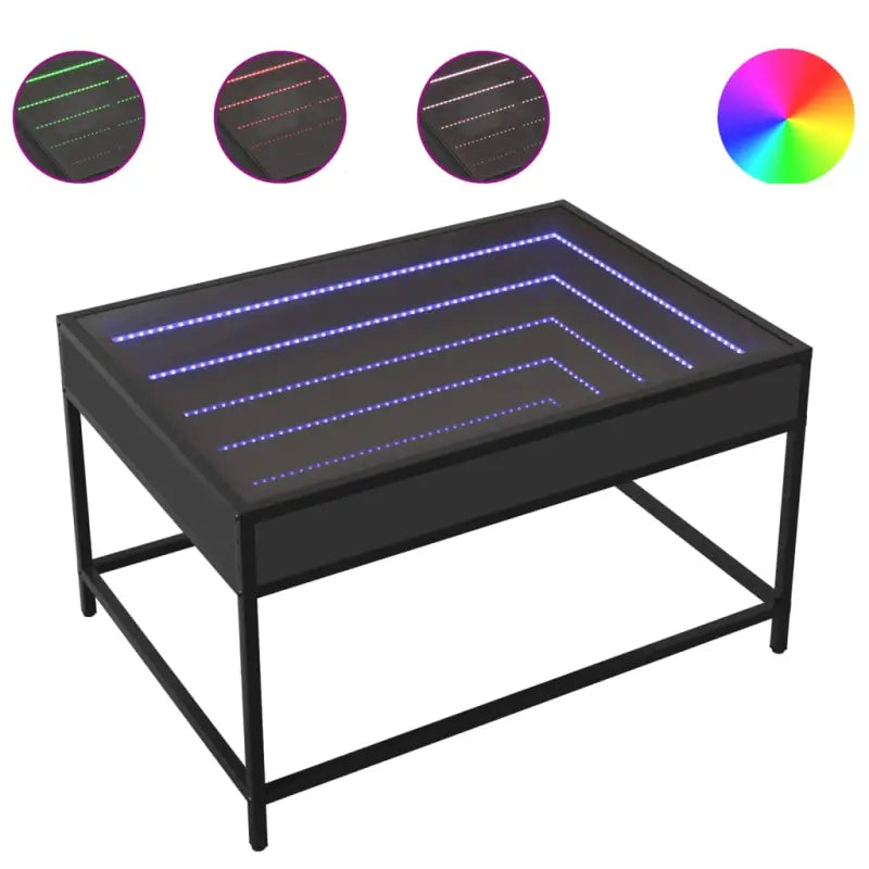Salontafel met LED-infinity spiegel en bewerkt hout voor duurzame stijl - Salontafels