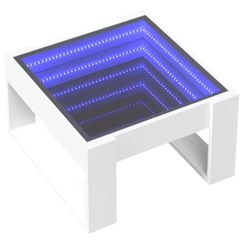 Salontafel met LED-infinity spiegel en bewerkt hout voor stabile stijl - Salontafels