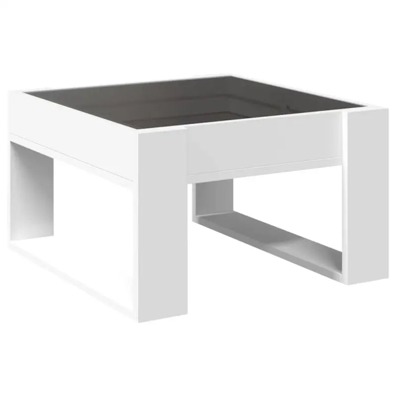 Salontafel met LED-infinity spiegel en bewerkt hout voor stabile stijl - Salontafels