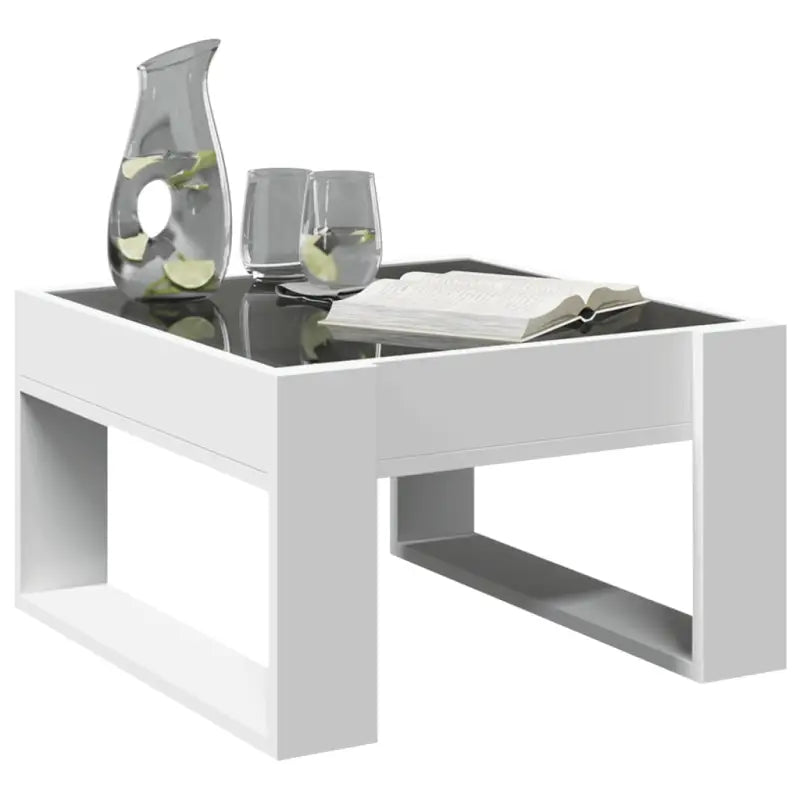 Salontafel met LED-infinity spiegel en bewerkt hout voor stabile stijl - Salontafels