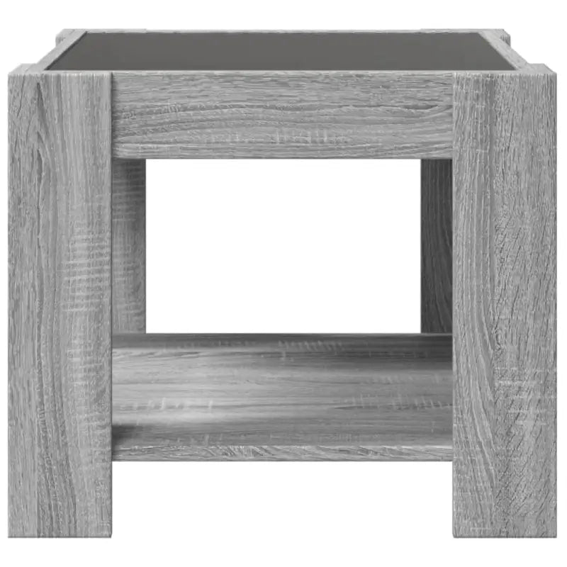 Salontafel met LED-infinity spiegel in grijs Sonoma bewerkt hout - Salontafels