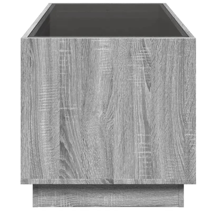 Salontafel met LED-infinity spiegel in grijs sonoma van bewerkt hout - Salontafels