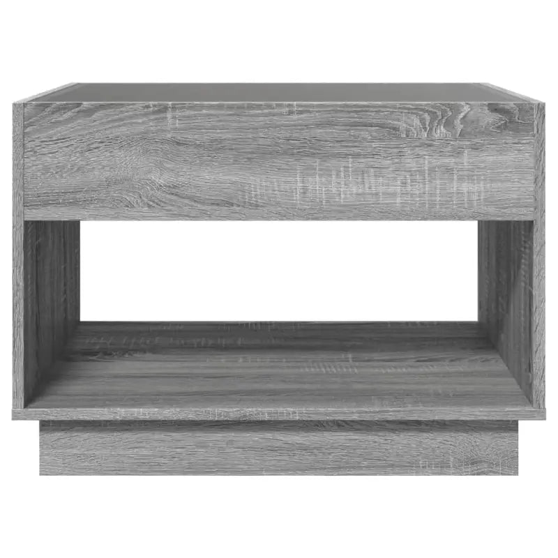 Salontafel met LED-infinity spiegel in grijs sonoma van bewerkt hout - Salontafels