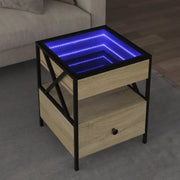 Salontafel met LED-infinity spiegel van bewerkt hout voor elke ruimte - Salontafels