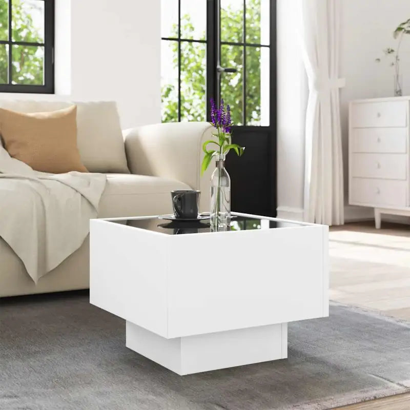 Salontafel met LED-infinity spiegel van bewerkt hout voor elke ruimte - Salontafels
