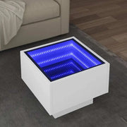 Salontafel met LED-infinity spiegel van bewerkt hout voor elke ruimte - Salontafels
