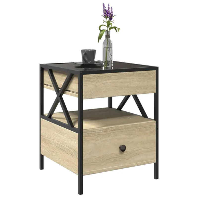 Salontafel met LED-infinity spiegel van bewerkt hout voor elke ruimte - Salontafels