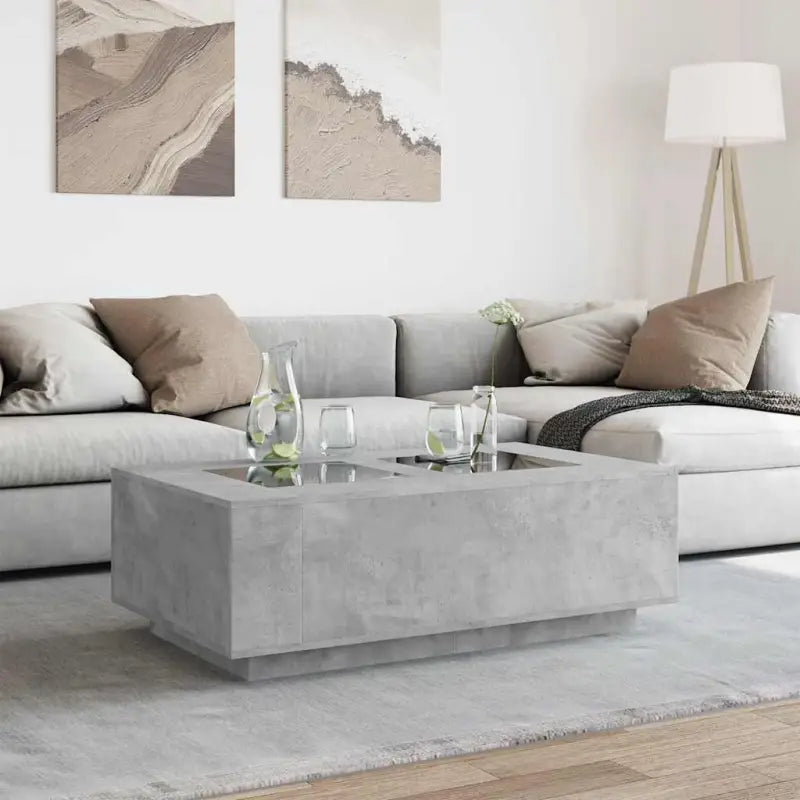 Salontafel met LED-infinity spiegel van bewerkt hout voordelig - Salontafels