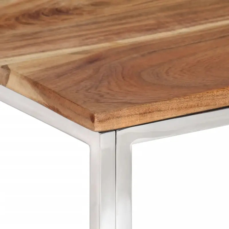 Salontafel met massief acaciahout en roestvrij staal elegant design - Salontafels