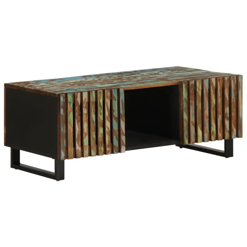 Salontafel met massief mangohout en glazen tafelblad - Multikleur / 1 / Massief acaciahout - Salontafels