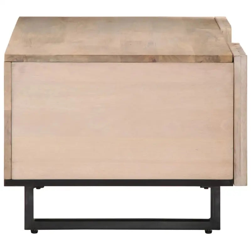Salontafel met massief mangohout en glazen tafelblad - Salontafels