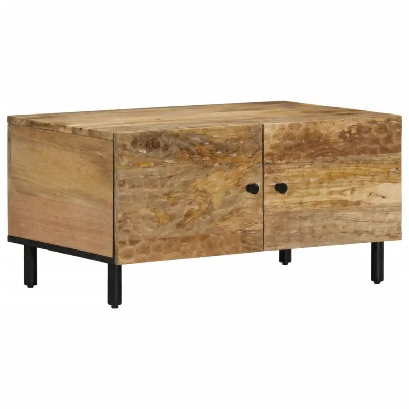 Salontafel met massief mangohout en ijzeren poten voor een elegante woonkamer - Naturel / 1 / massief mangohout