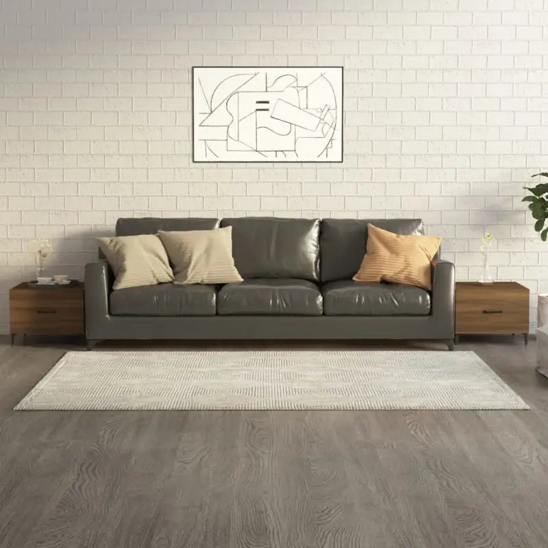 Salontafel met metalen poten en bewerkt hout voor industriële stijl - bruin eikenkleur / 2 - Salontafels