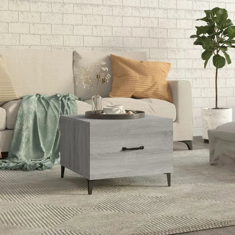 Salontafel met metalen poten en bewerkt hout voor industriële stijl - Grijs sonoma / 1 - Salontafels