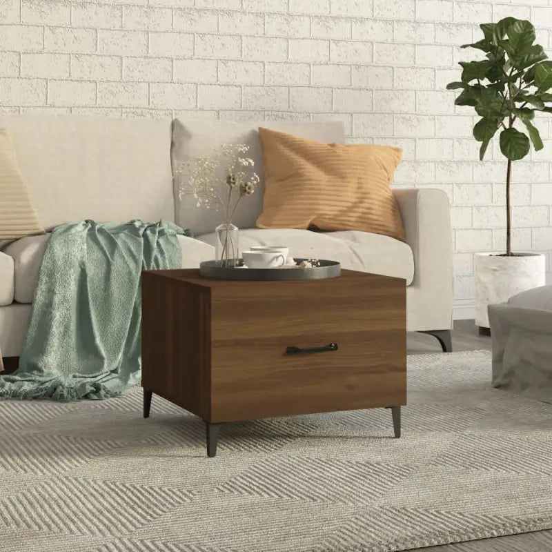 Salontafel met metalen poten en bewerkt hout voor industriële stijl - bruin eikenkleur / 1 - Salontafels