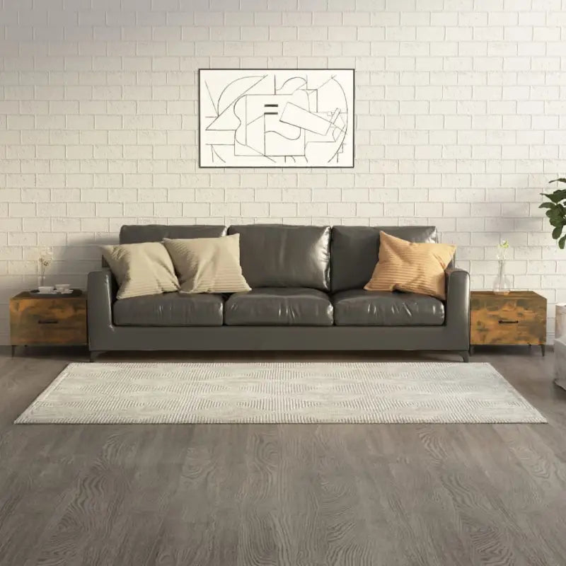 Salontafel met metalen poten en bewerkt hout voor industriële stijl - Gerookt eiken / 2 - Salontafels