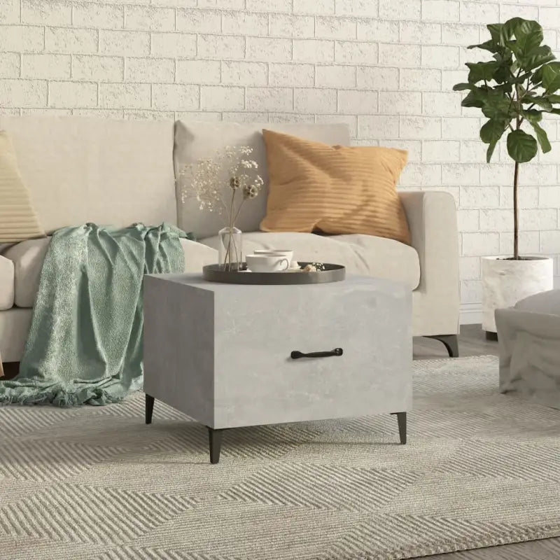 Salontafel met metalen poten en bewerkt hout voor industriële stijl - Betongrijs / 1 - Salontafels