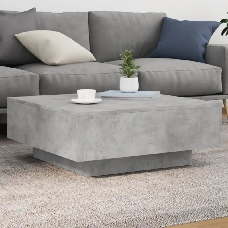 Salontafel met modern design van bewerkt hout voor in de woonkamer - Betongrijs / 80 x 80 x 31 cm / 1 - Salontafels