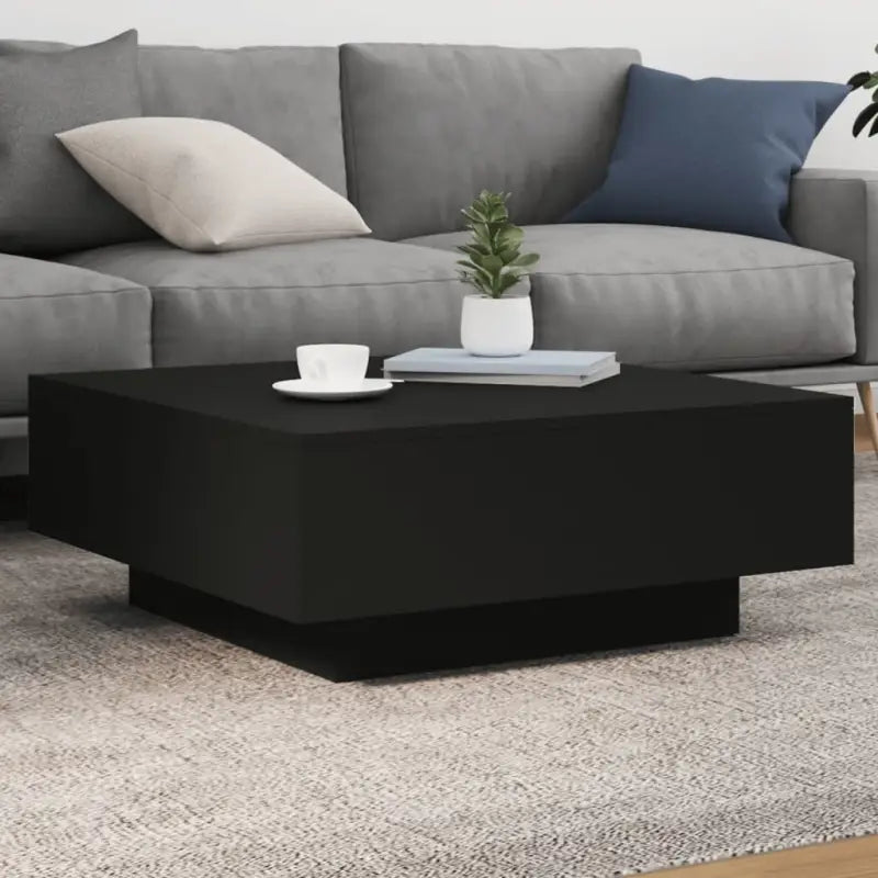 Salontafel met modern design van bewerkt hout voor in de woonkamer - Zwart / 80 x 80 x 31 cm / 1 - Salontafels