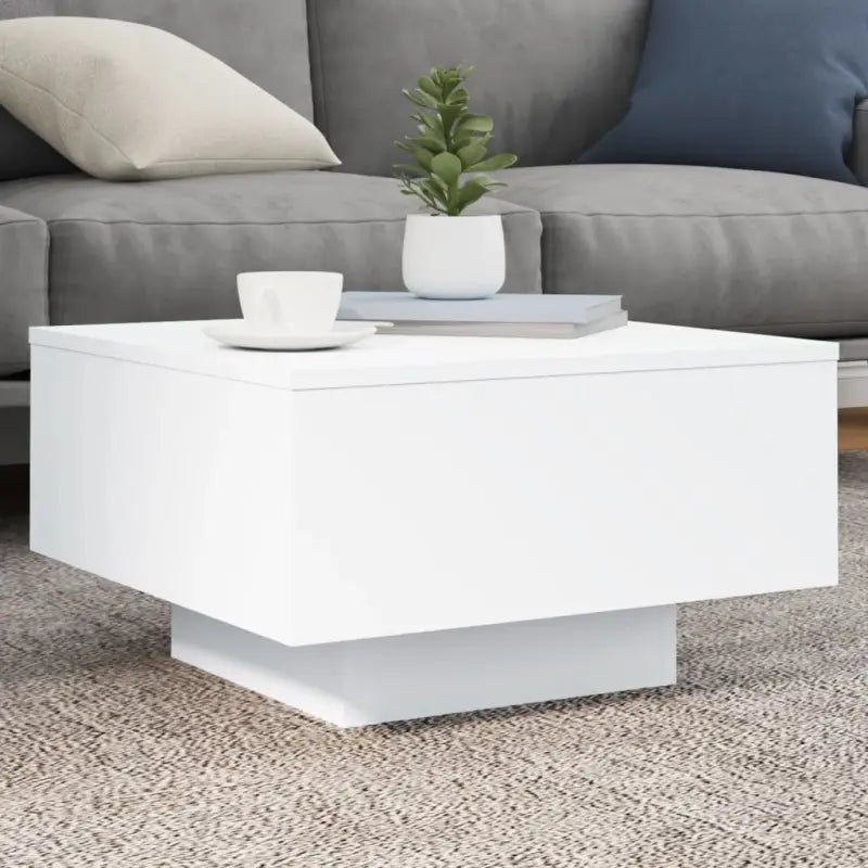 Salontafel met modern design van bewerkt hout voor in de woonkamer - Wit / 55 x 55 x 31 cm / 1 - Salontafels