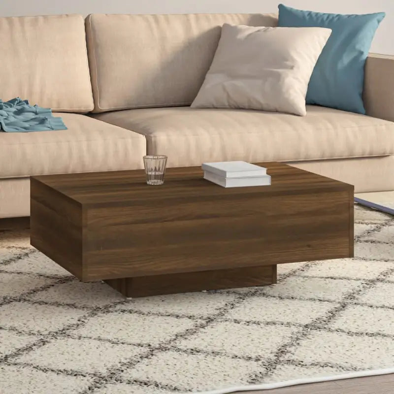 Salontafel met modern design van bewerkt hout voor in de woonkamer - bruin eikenkleur / 85 x 55 x 31 cm / 1