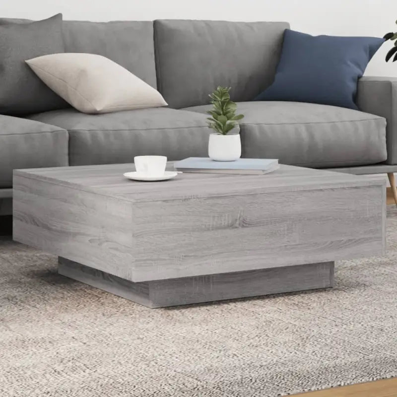 Salontafel met modern design van bewerkt hout voor in de woonkamer - Grijs sonoma / 80 x 80 x 31 cm / 1 - Salontafels