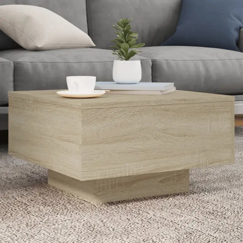 Salontafel met modern design van bewerkt hout voor in de woonkamer - Sonoma eiken / 55 x 55 x 31 cm / 1 - Salontafels