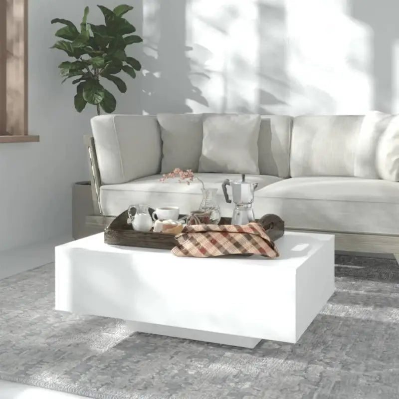 Salontafel met modern design van bewerkt hout voor in de woonkamer - Wit / 85 x 55 x 31 cm / 1 - Salontafels