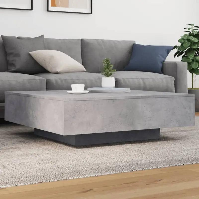 Salontafel met modern design van bewerkt hout voor in de woonkamer - Betongrijs / 100 x 100 x 31 cm / 1 - Salontafels
