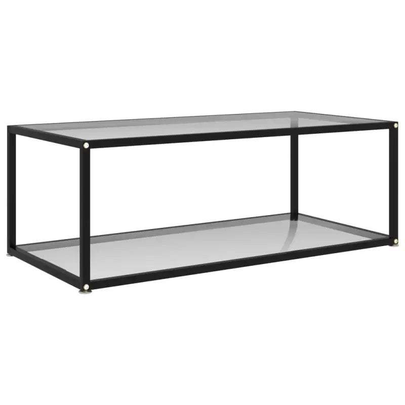 Salontafel met twee lagen van gehard glas en gepoedercoat staal - Doorzichtig / 100 x 50 x 35 cm / 1 - Salontafels