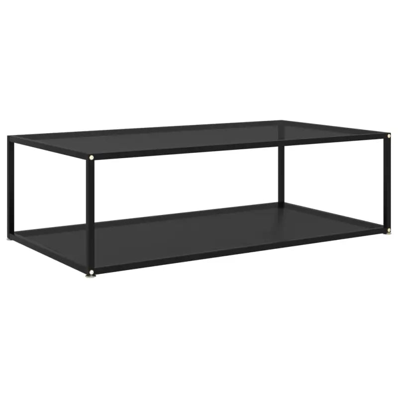Salontafel met twee lagen van gehard glas en gepoedercoat staal - Zwart / 120 x 60 x 35 cm / 1 - Salontafels