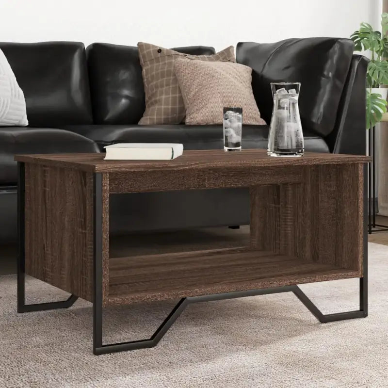 Salontafel van bewerkt hout eenvoudig schoon te maken en duurzaam - bruin eikenkleur / 1 / 75 cm - Salontafels