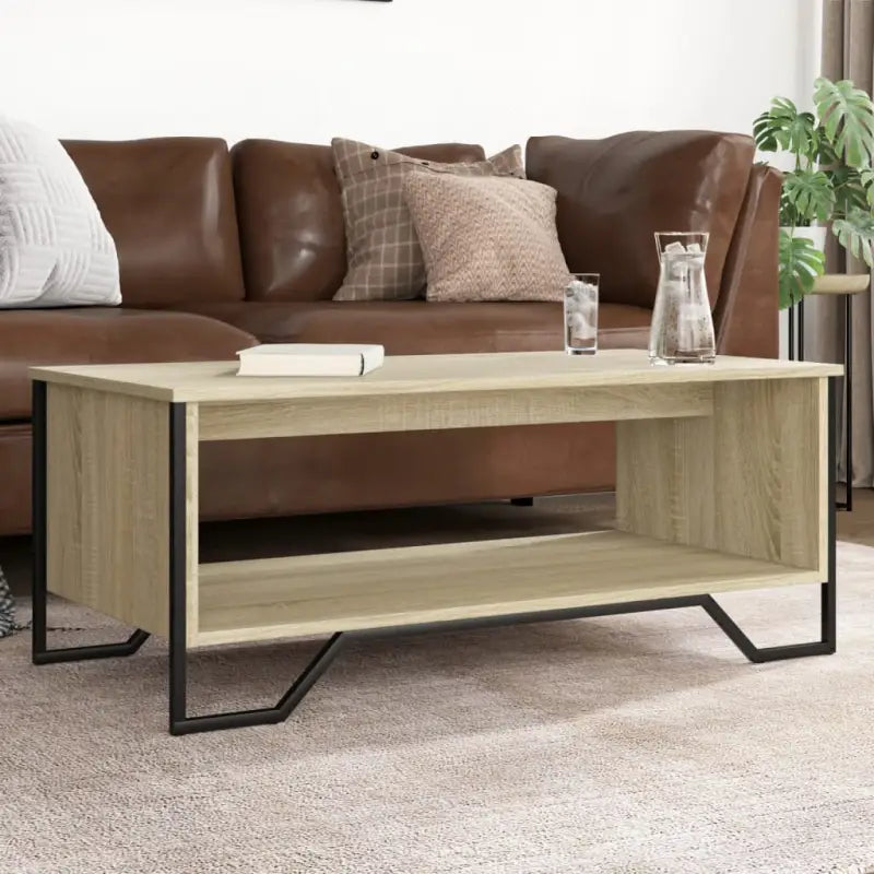 Salontafel van bewerkt hout eenvoudig schoon te maken en duurzaam - Sonoma eiken / 1 / 100 cm - Salontafels