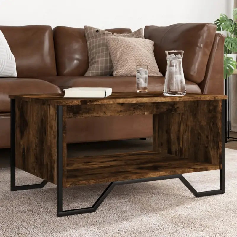 Salontafel van bewerkt hout eenvoudig schoon te maken en duurzaam - Gerookt eiken / 1 / 75 cm - Salontafels