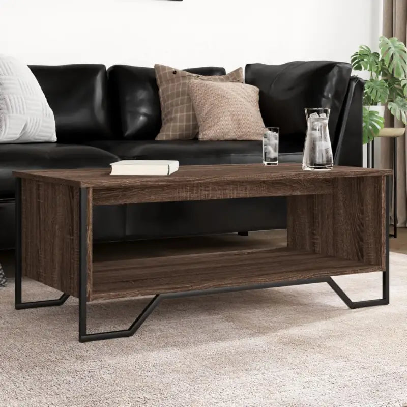 Salontafel van bewerkt hout eenvoudig schoon te maken en duurzaam - bruin eikenkleur / 1 / 100 cm - Salontafels