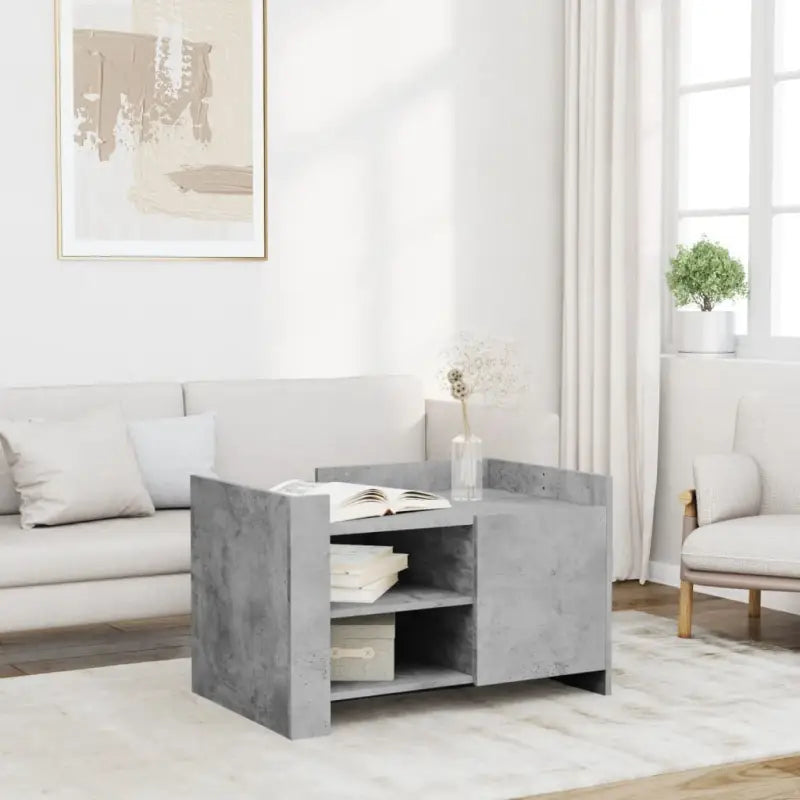 Salontafel van bewerkt hout in grijs Sonoma stijl - Betongrijs / 1 / 80 cm - Salontafels